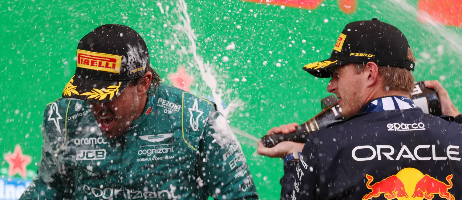 Fernando Alonso i Max Verstappen / © Getty Images / Red Bull Content Pool