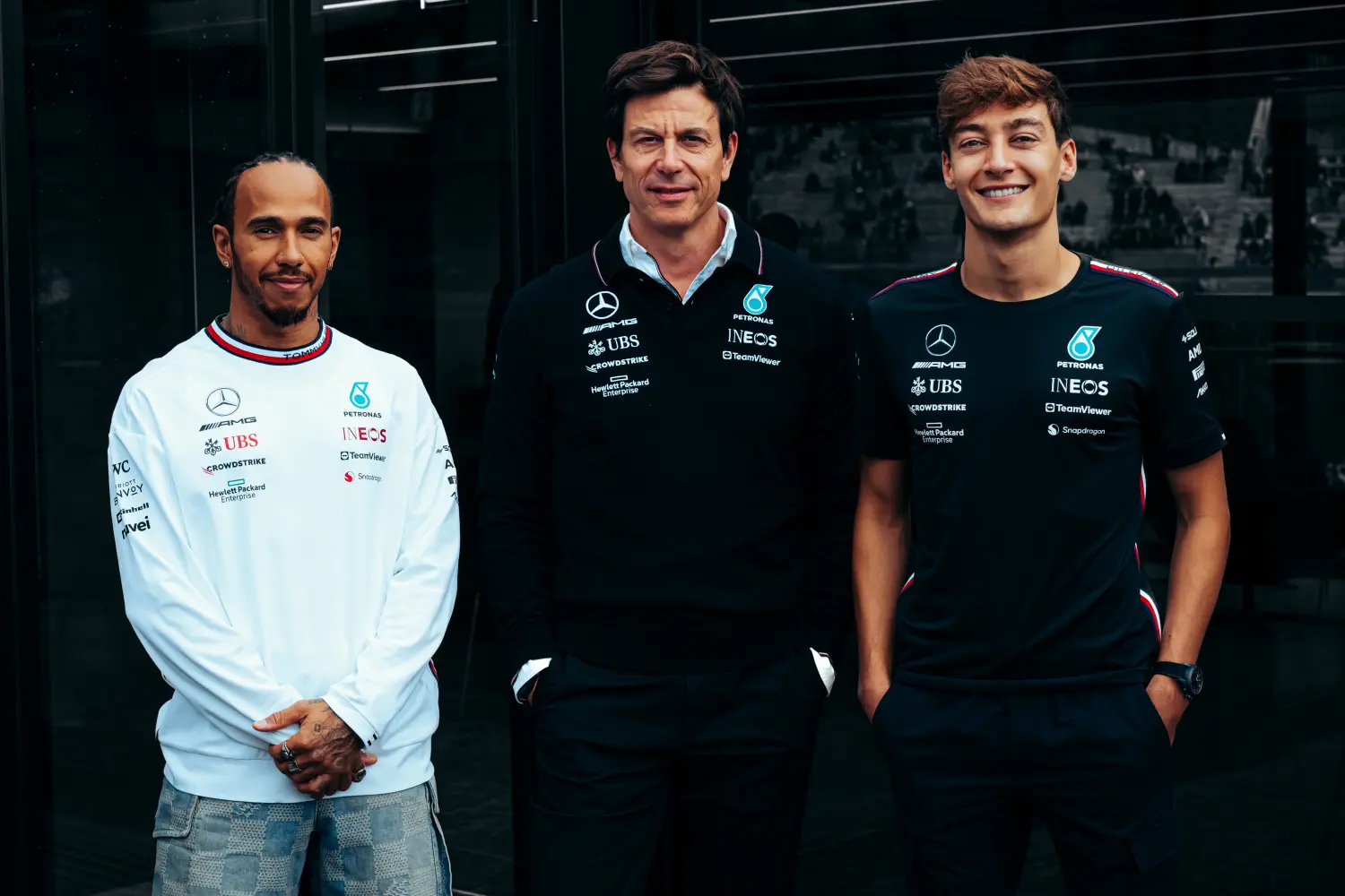 Lewis Hamilton, Toto Wolff i George Russell - Mercedes-AMG Petronas Formula One Team / © Mercedes-AMG Petronas Formula One Team / LAT Images