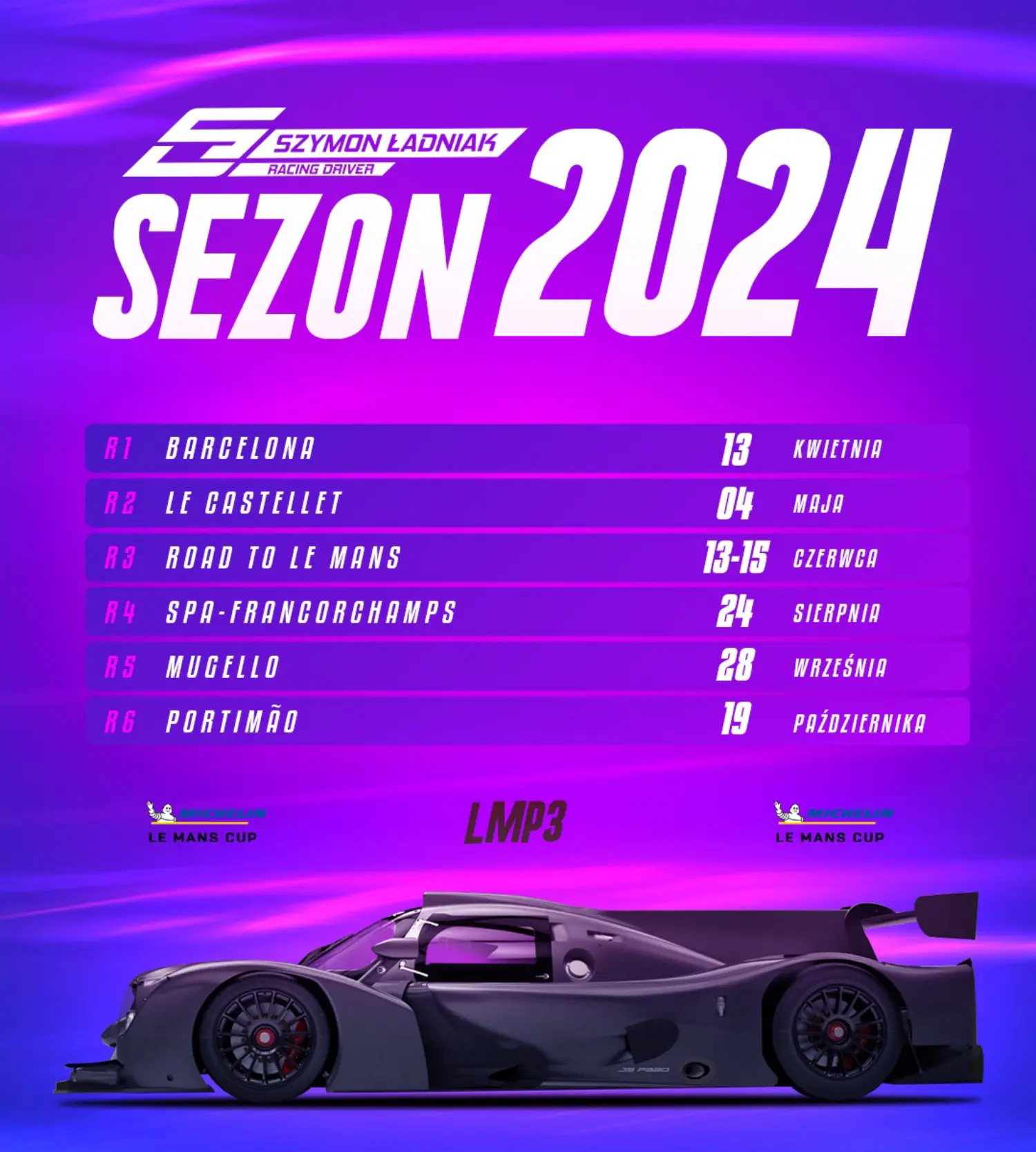 Kalendarz na sezon 2024 Michelin Le Mans Cup Kalendarz na sezon 2024 Michelin Le Mans Cup