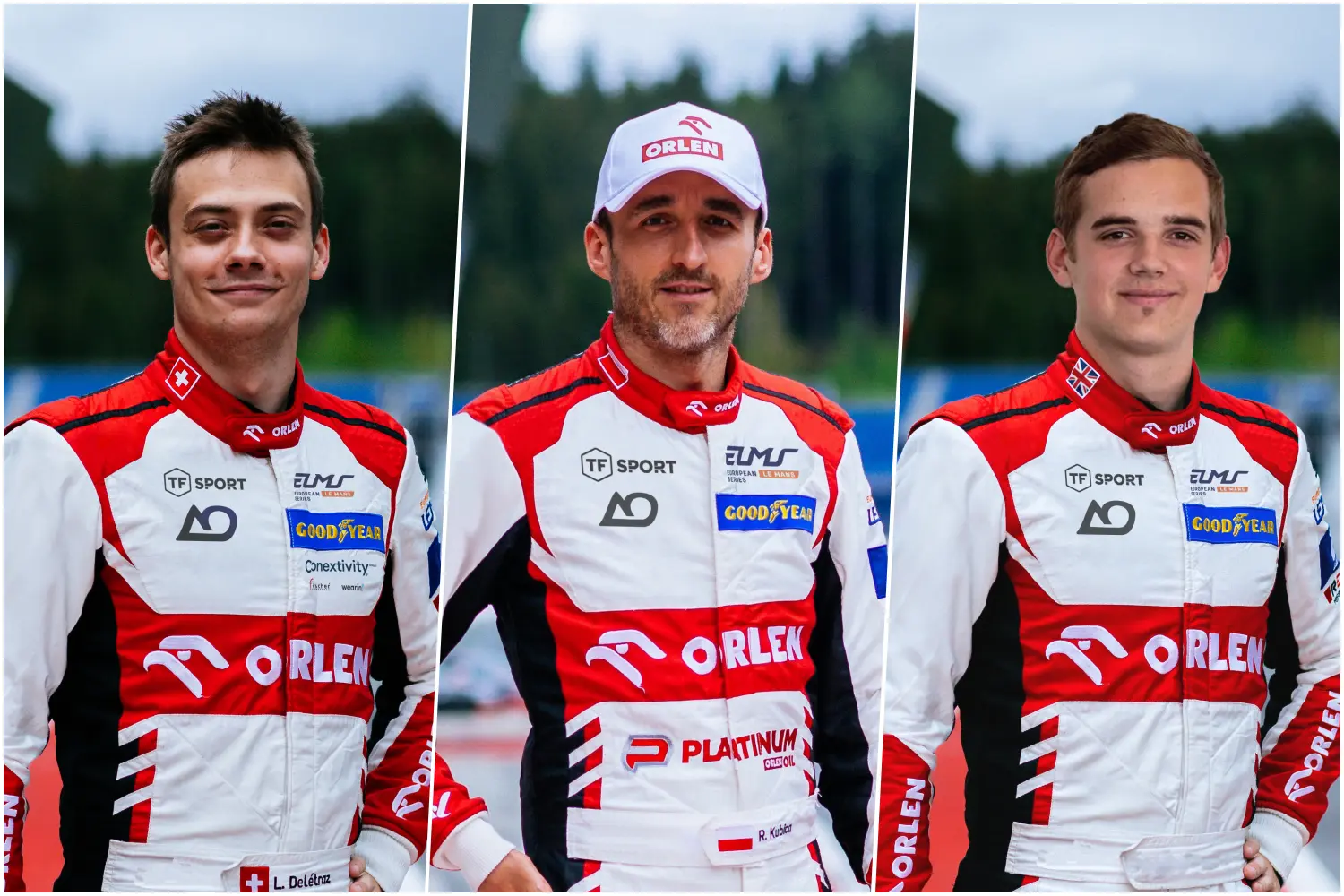 Louis Deletraz, Robert Kubica i Jonny Edgar - Orlen Team AO by TF / © Orlen Team AO by TF